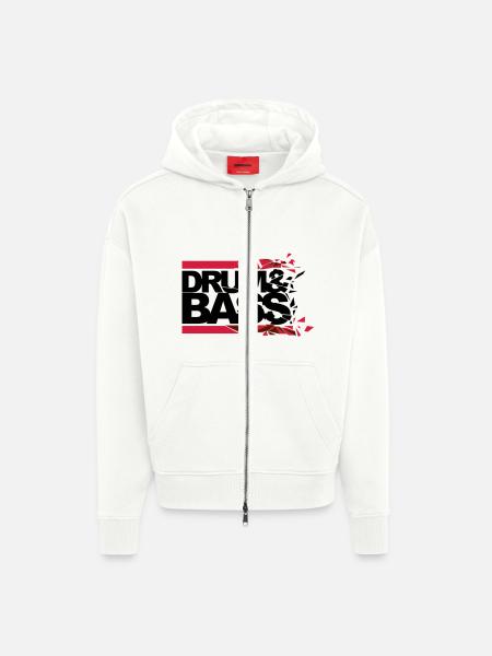 Drum 'n' Bass shattered - Zip Hoodie - made by SPREAD - OFF WHITE