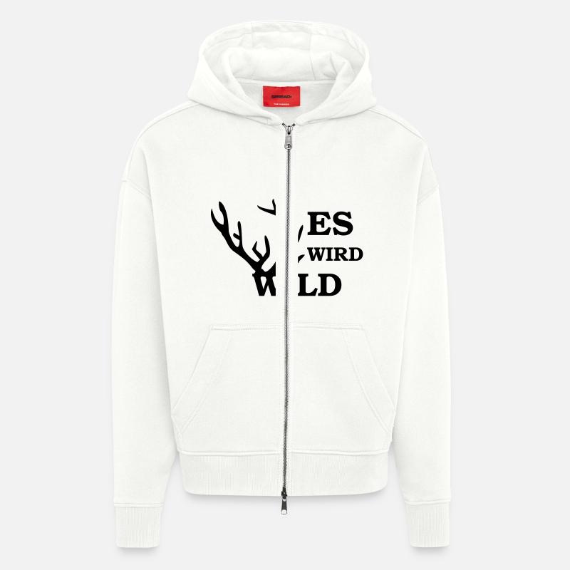 es wird wild - Veste à capuche bio épaisse oversize fabriqué en UE - OFF WHITE