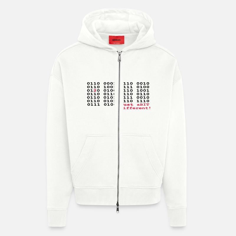 Juste un peu différente (2) - Veste à capuche bio épaisse oversize fabriqué en UE - OFF WHITE