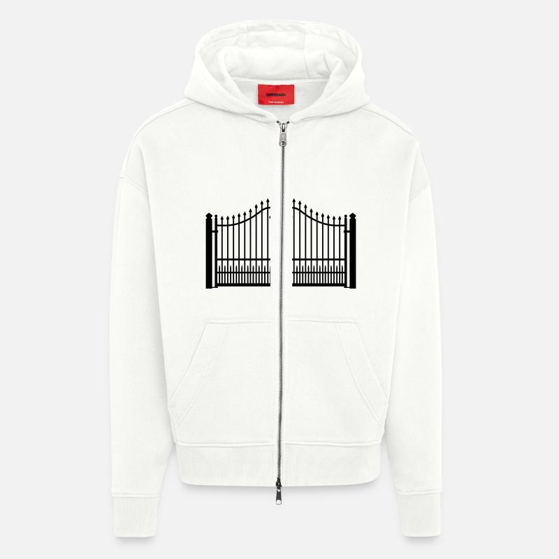 grille en fer forgé_c1 - Veste à capuche bio épaisse oversize fabriqué en UE - OFF WHITE