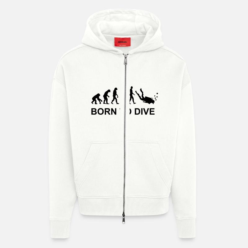 Evolution Tauchen - Zip Hoodie - made by SPREAD - OFF WHITE