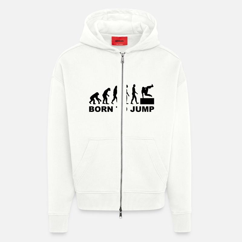 Evolution Parcouring - Veste à capuche bio épaisse oversize fabriqué en UE - OFF WHITE