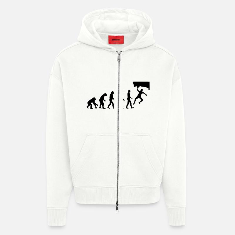 Evolution Bouldering - Zip Hoodie - made by SPREAD - OFF WHITE