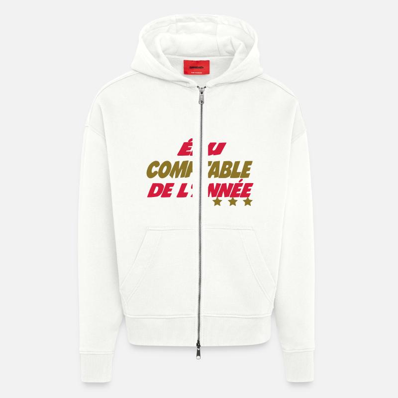 Elu comptable de l'année - Zip Hoodie - made by SPREAD - OFF WHITE