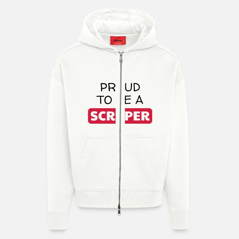 Scrapbooking / Scraper / Scrapeuse / Scrapeur - Veste à capuche bio épaisse oversize fabriqué en UE - OFF WHITE