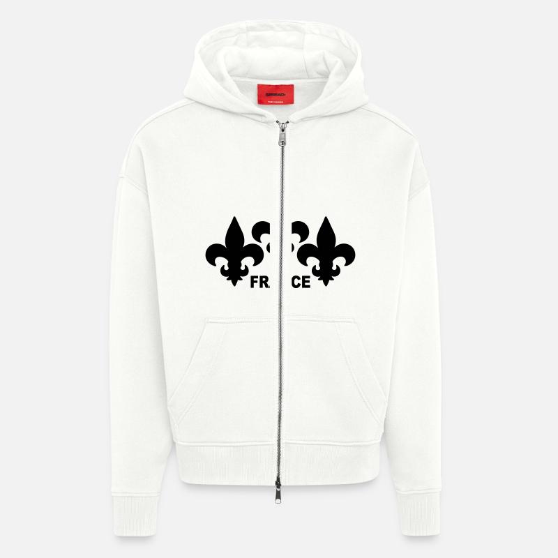 Fleurs de Lys - Veste à capuche bio épaisse oversize fabriqué en UE - OFF WHITE