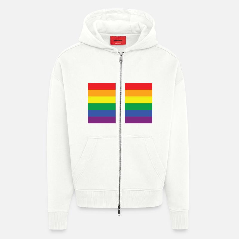 Regenbogen - Zip Hoodie - made by SPREAD - OFF WHITE