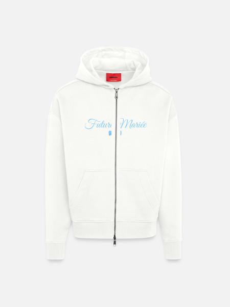 Bride-to-be Blue Bow - Zip Hoodie - made by SPREAD - OFF WHITE
