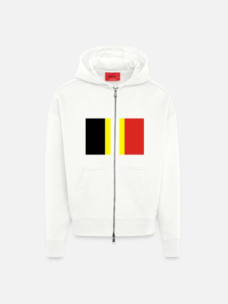 belgium - Zip Hoodie - made by SPREAD - OFF WHITE