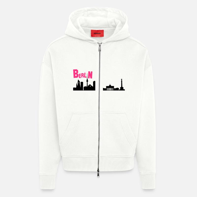 berlin_v4 - Veste à capuche bio épaisse oversize fabriqué en UE - OFF WHITE
