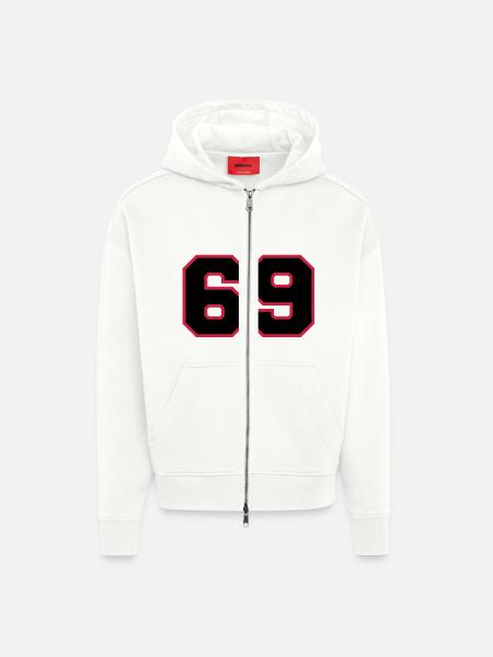number69 - Zip Hoodie - made by SPREAD - OFF WHITE