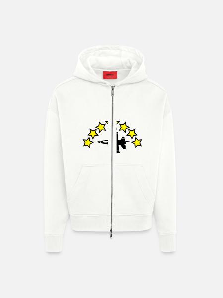 jet stars - Zip Hoodie - made by SPREAD - OFF WHITE