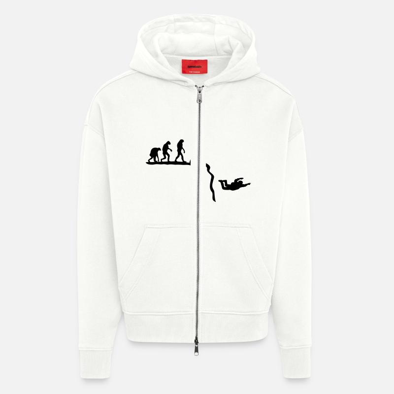 base jumping evolution - Veste à capuche bio épaisse oversize fabriqué en UE - OFF WHITE