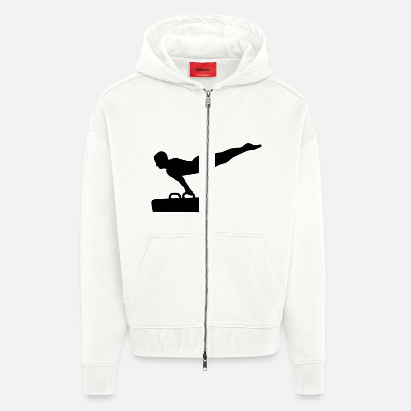 Gymnastique - Veste à capuche bio épaisse oversize fabriqué en UE - OFF WHITE
