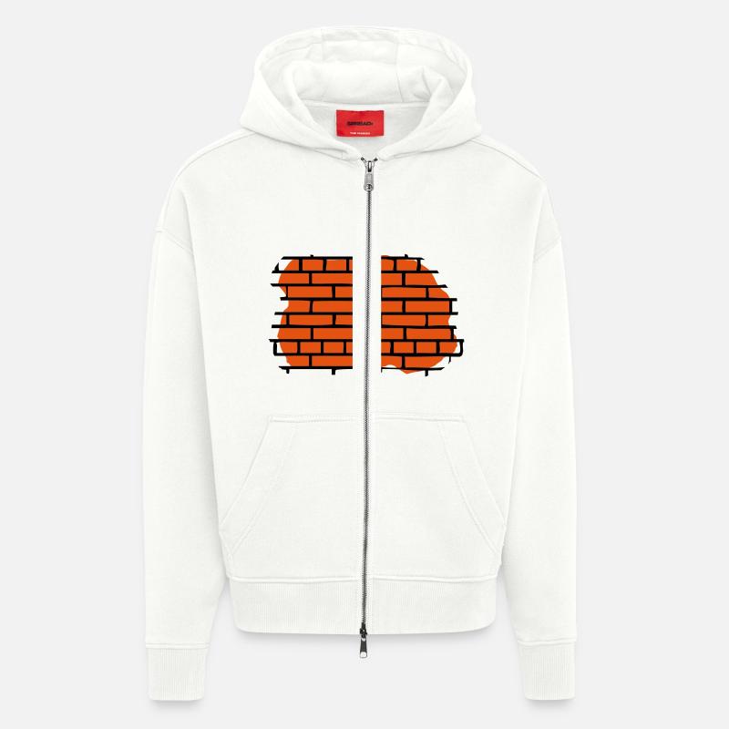 mauer - wall - Zip Hoodie - made by SPREAD - OFF WHITE
