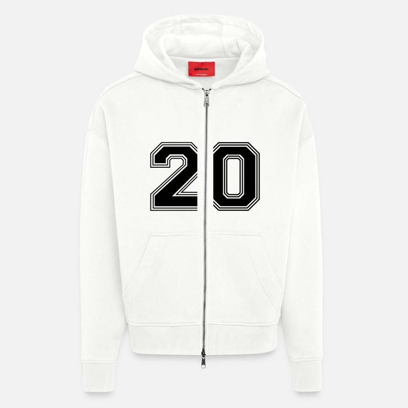 20_Nummer_20_(s31) - Zip Hoodie - made by SPREAD - OFF WHITE