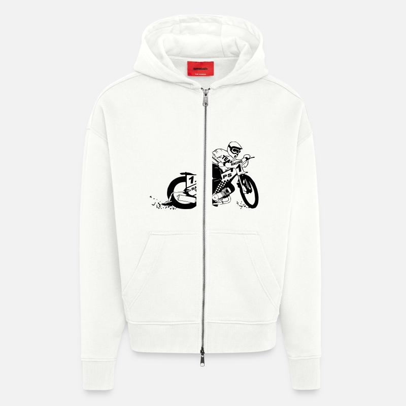 Speedway - Veste à capuche bio épaisse oversize fabriqué en UE - OFF WHITE