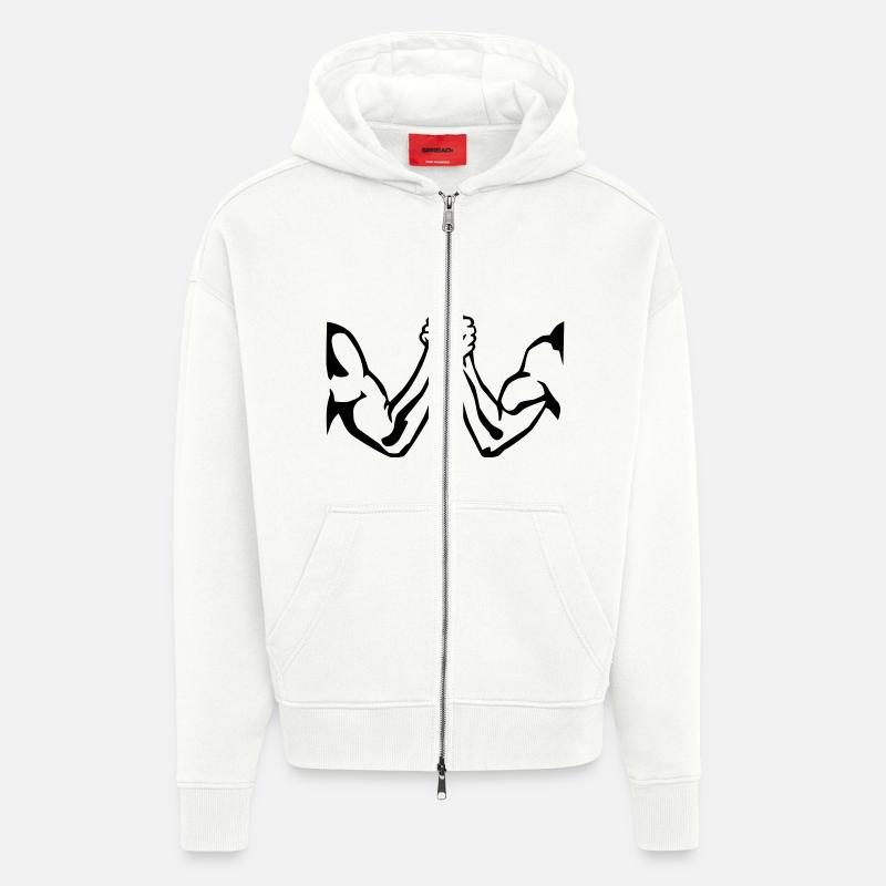Bras de fer - Veste à capuche bio épaisse oversize fabriqué en UE - OFF WHITE