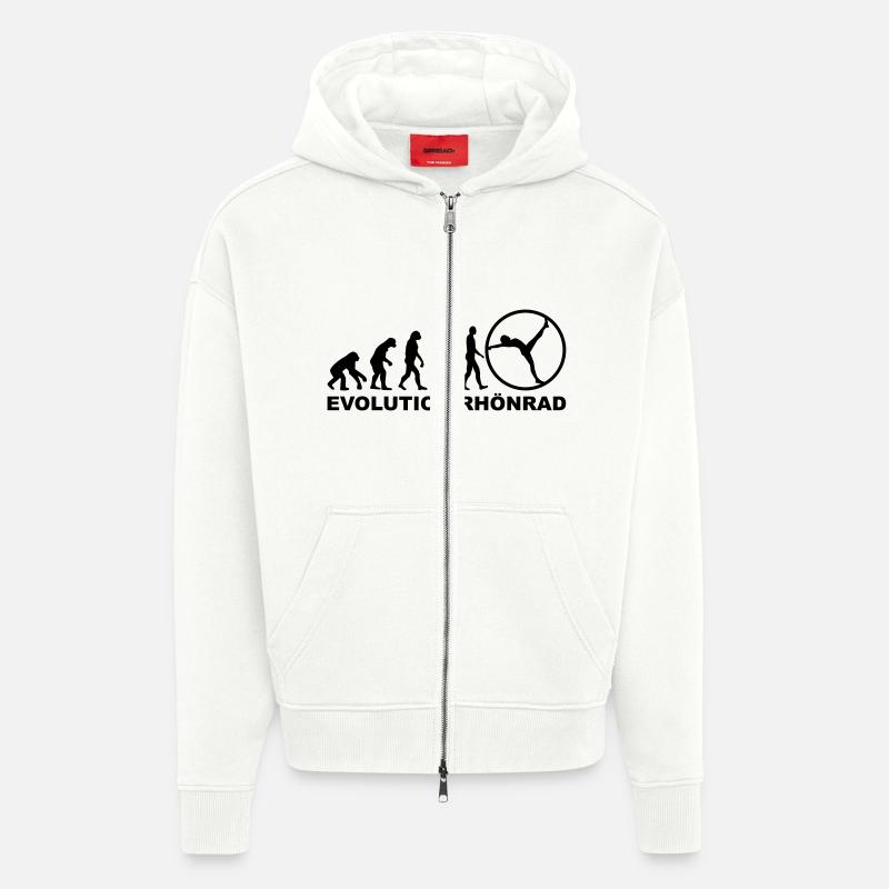 Evolution Rhönrad - Veste à capuche bio épaisse oversize fabriqué en UE - OFF WHITE