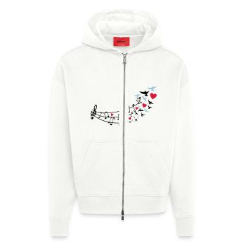 love_music_noten2 - Zip Hoodie - made by SPREAD - OFF WHITE - Vorne