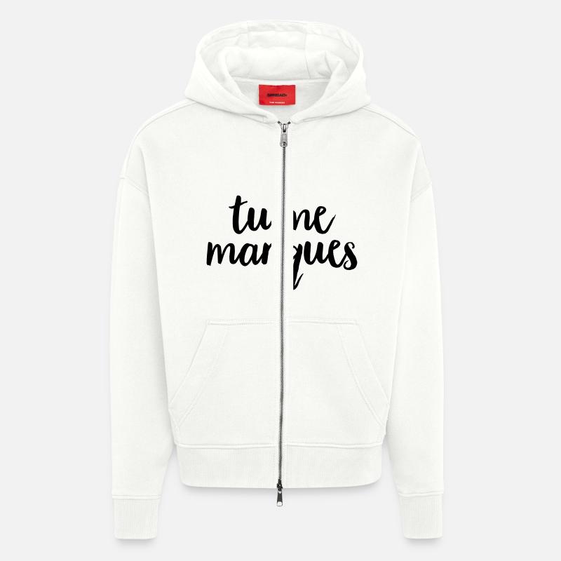 Tu Me Manques - Veste à capuche bio épaisse oversize fabriqué en UE - OFF WHITE