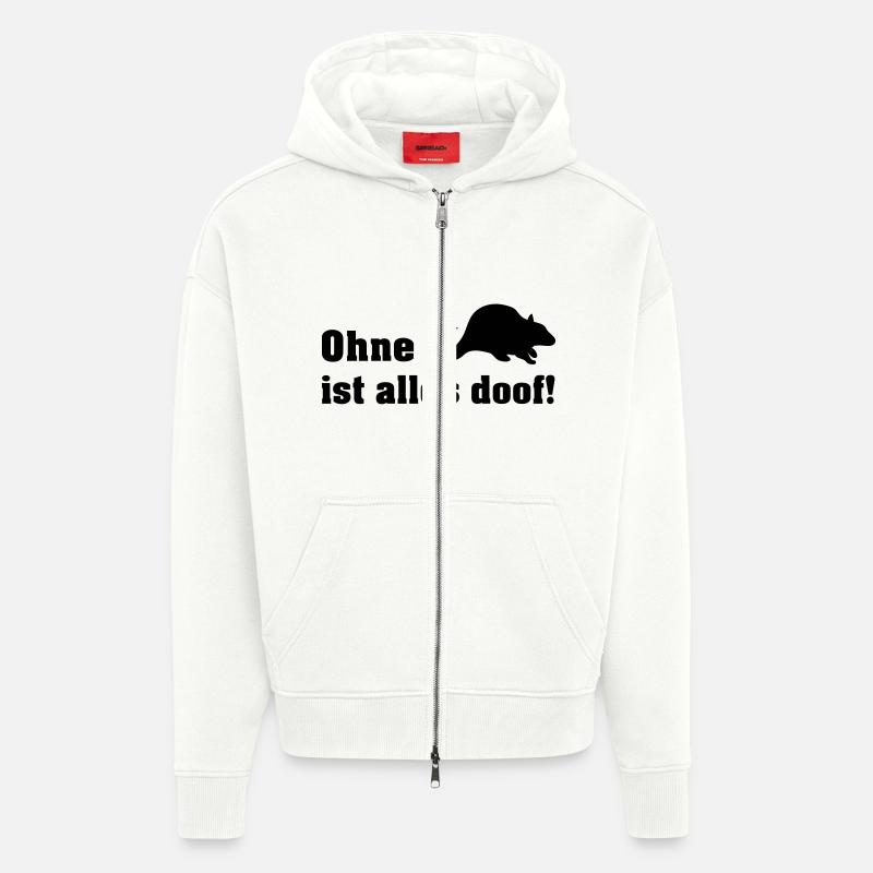 ohne ratte - Zip Hoodie - made by SPREAD - OFF WHITE