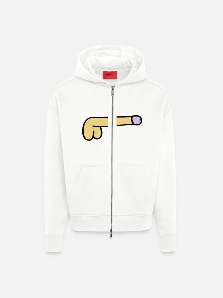 symbole épais - Veste à capuche bio épaisse oversize fabriqué en UE - OFF WHITE