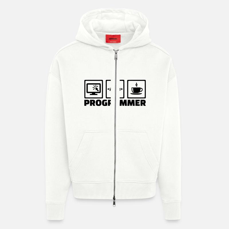 Programmeur - Veste à capuche bio épaisse oversize fabriqué en UE - OFF WHITE