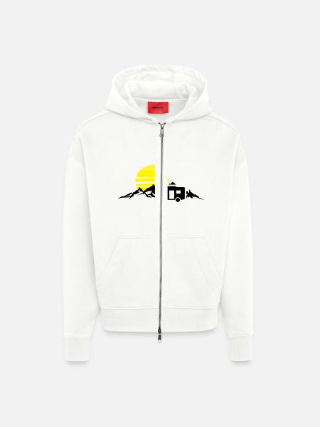 Freizeit - Wohnmobil Berge - Zip Hoodie - made by SPREAD - OFF WHITE
