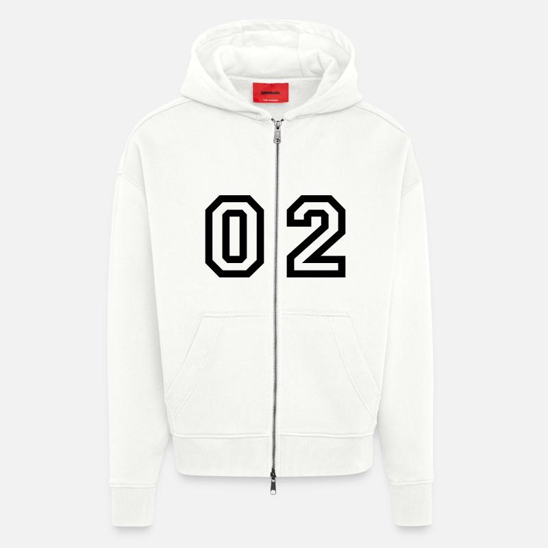 Nummer - 02 - null zwei - Zip Hoodie - made by SPREAD - OFF WHITE