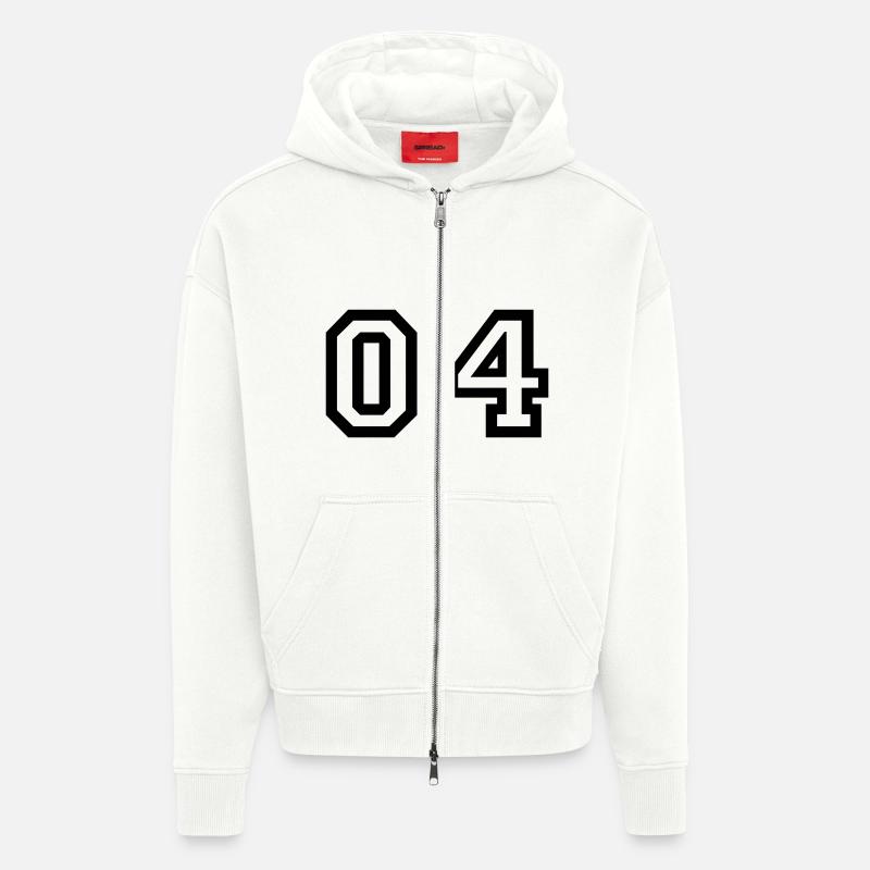 Nummer - 04 - Null vier - Zip Hoodie - made by SPREAD - OFF WHITE