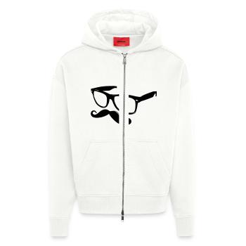 nerdy moustache - Zip Hoodie - made by SPREAD - OFF WHITE - Vorne