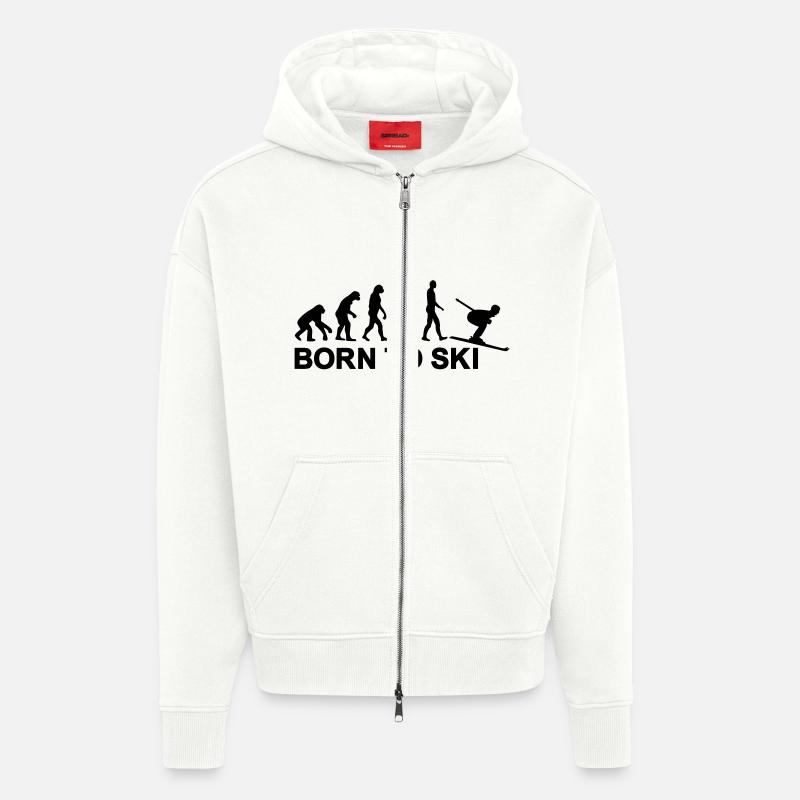 Evolution Ski - Zip Hoodie - made by SPREAD - OFF WHITE