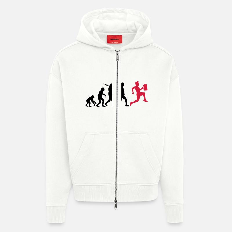 Course boire de bière Evolution - Veste à capuche bio épaisse oversize fabriqué en UE - OFF WHITE