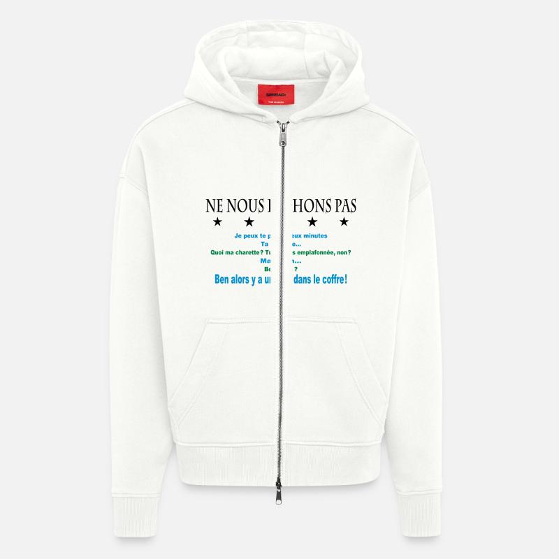 ne nous fâchons pas - Veste à capuche bio épaisse oversize fabriqué en UE - OFF WHITE