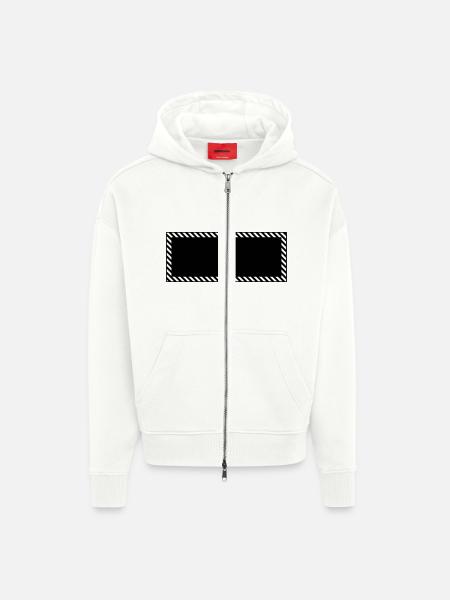FRAME - Zip Hoodie - made by SPREAD - OFF WHITE