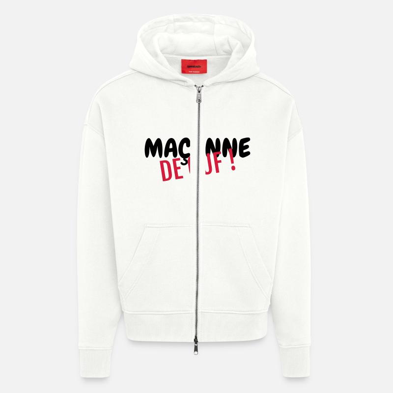 Maçon / Maçonnerie / Construction / Chantier - Veste à capuche bio épaisse oversize fabriqué en UE - OFF WHITE