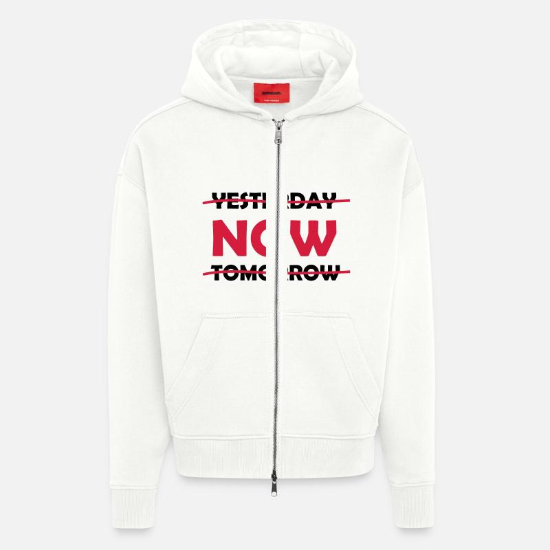 yesterday_now_tomorrow_1 - Veste à capuche bio épaisse oversize fabriqué en UE - OFF WHITE