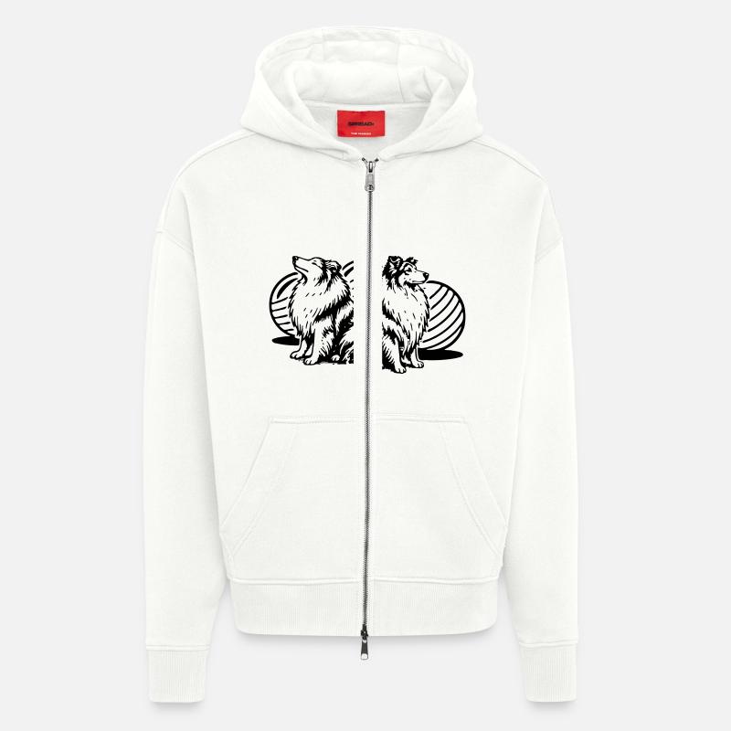 Treibball (einfärbbar) - Zip Hoodie - made by SPREAD - OFF WHITE