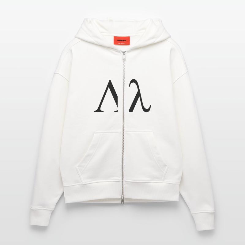 lettre grecque lambda utilisé par les maisons de Veste à capuche bio épaisse oversize fabriqué en UE