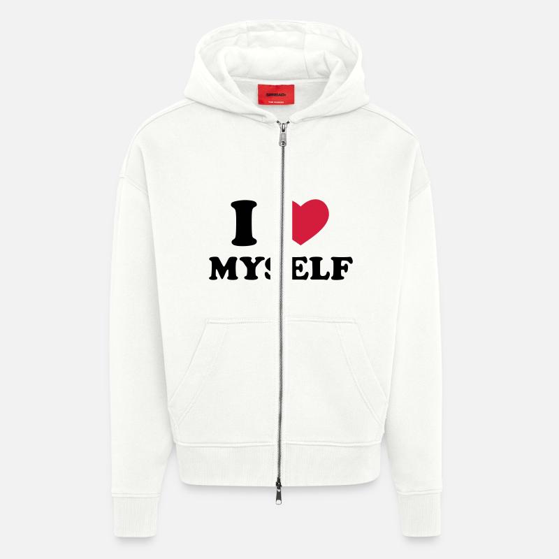 I Love Myself - Zip Hoodie - made by SPREAD - OFF WHITE