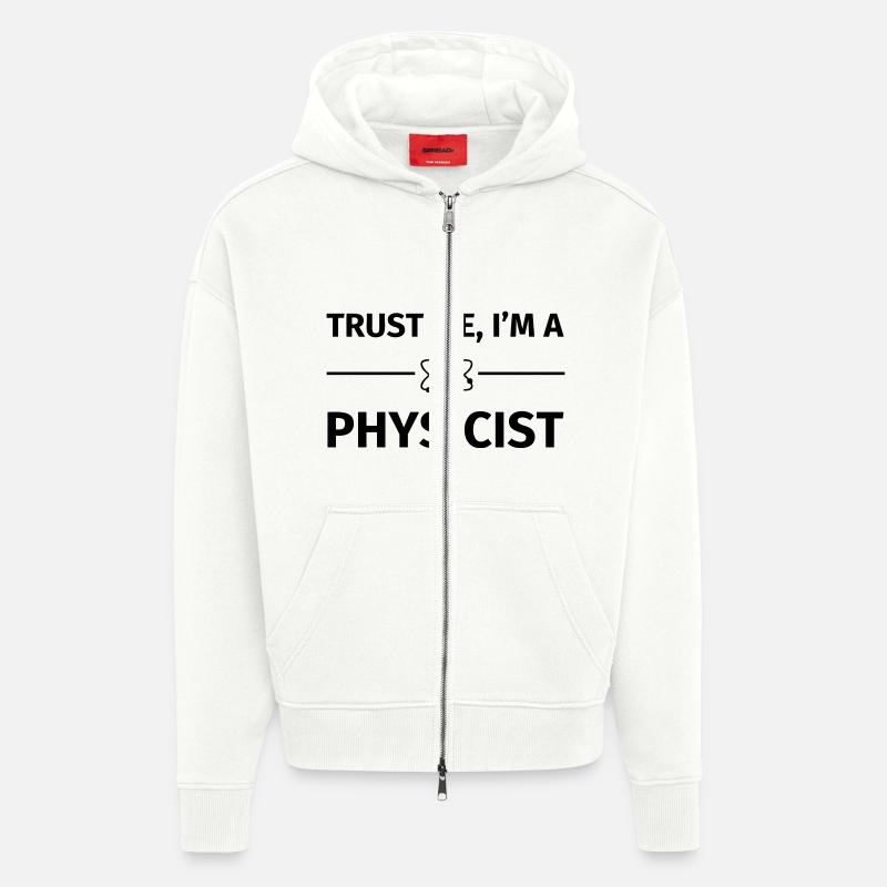 Trust me I'm an Physicist - Veste à capuche bio épaisse oversize fabriqué en UE - OFF WHITE