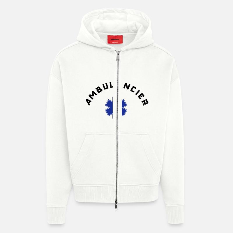 ambulancier logo 4 - Zip Hoodie - made by SPREAD - OFF WHITE