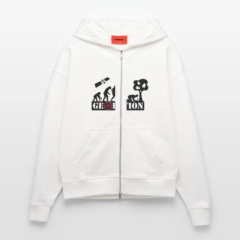Geolution - 2color - 2O12 Veste à capuche bio épaisse oversize fabriqué en UE