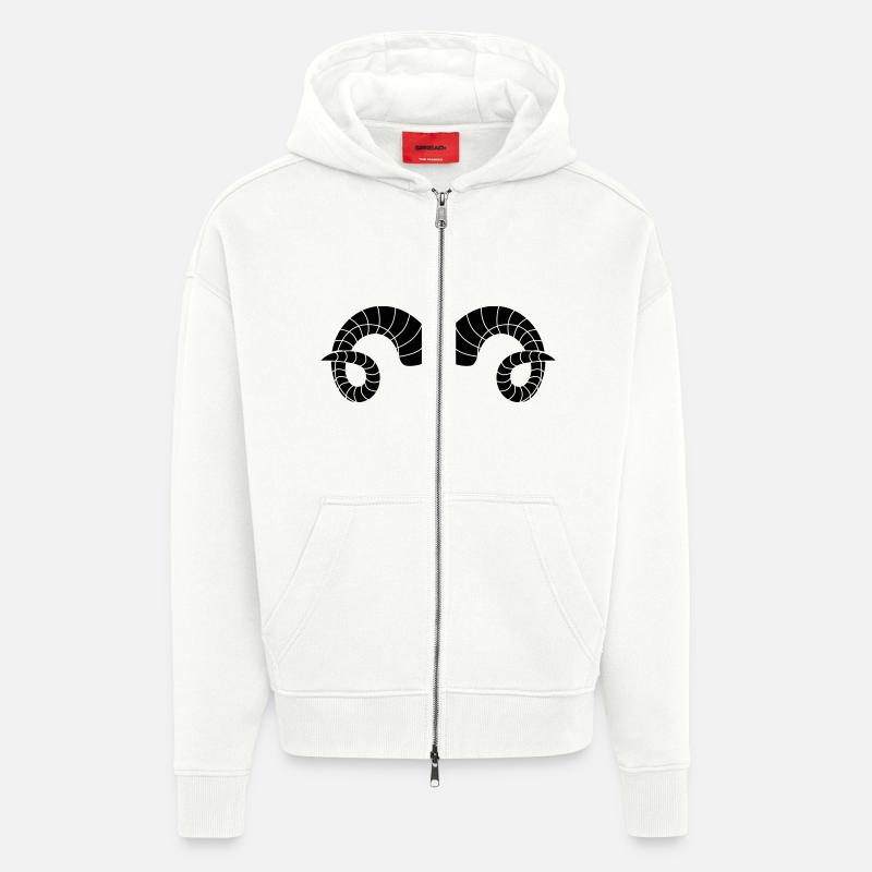 cornes - Veste à capuche bio épaisse oversize fabriqué en UE - OFF WHITE