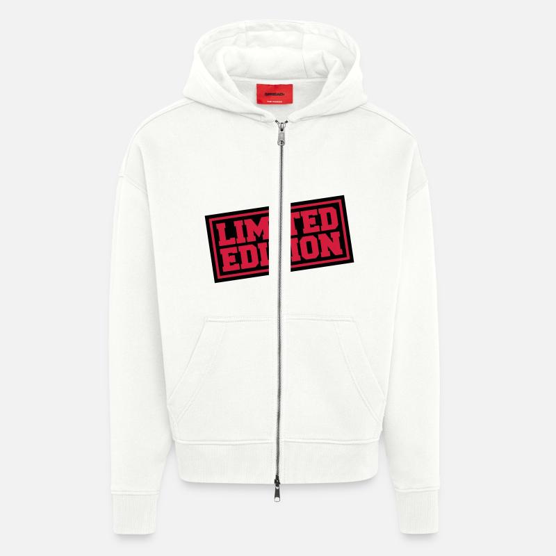 Cool Limited Edition Design - Veste à capuche bio épaisse oversize fabriqué en UE - OFF WHITE