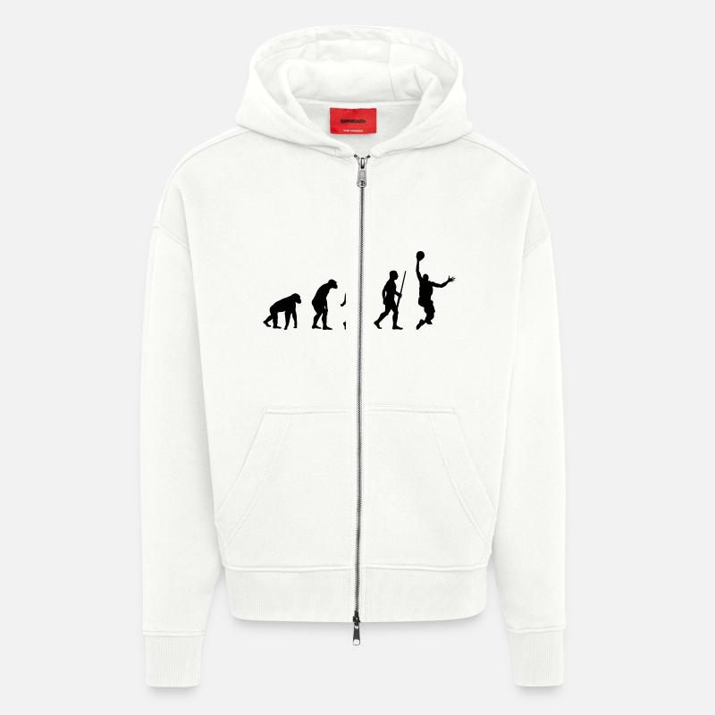 Evolution Basketball - Zip Hoodie - made by SPREAD - OFF WHITE