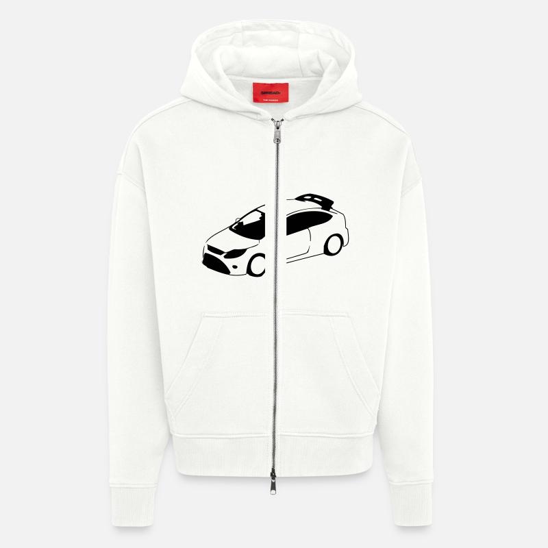 focus_rs Tee shirts - Veste à capuche bio épaisse oversize fabriqué en UE - OFF WHITE