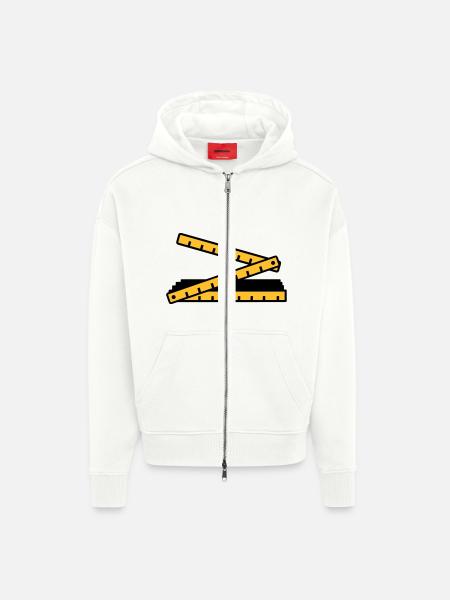 Folding rule - Zip Hoodie - made by SPREAD - OFF WHITE