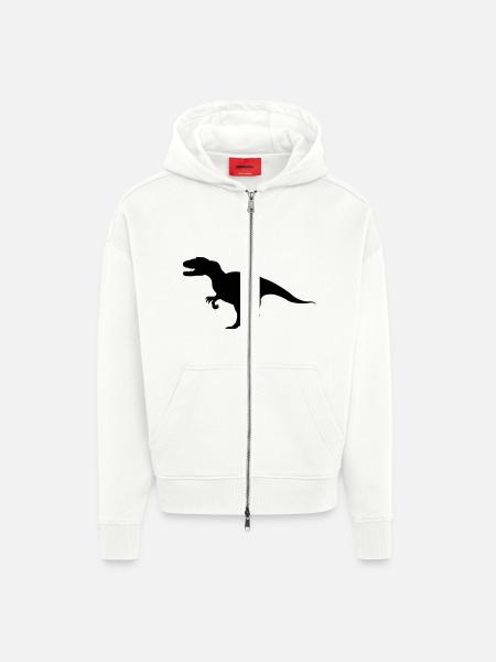 dinosaurier - Veste à capuche bio épaisse oversize fabriqué en UE - OFF WHITE